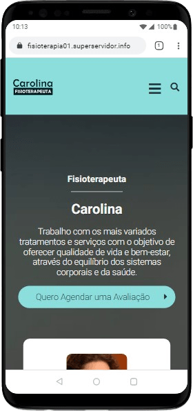 Modelo de site para fisioterapeutas, clínicas de fisioterapia e studios de pilates