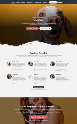 Modelo de Site para PetShop ou Veterinário